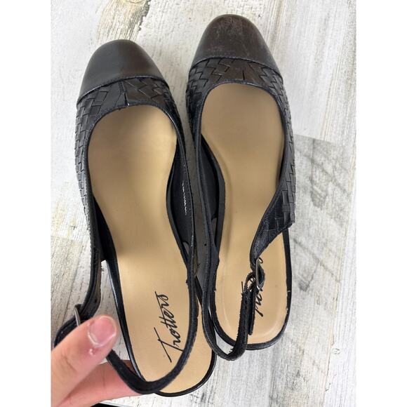 Trotters womens 8.5 Dea black woven leather slingback slip on shoe new pump - Picture 5 of 8